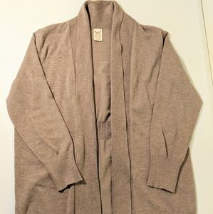 Taupe Open Front Cardigan